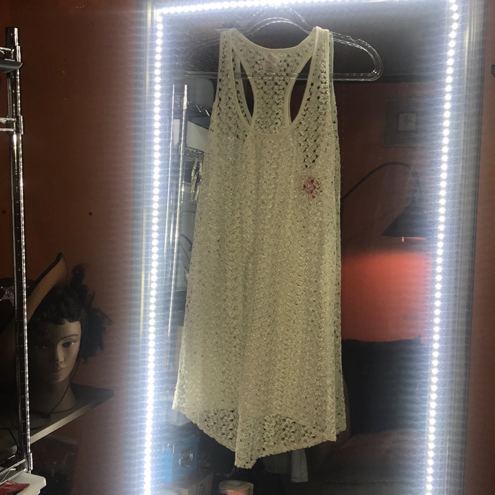 Xhilaration White See Thru Racerback Swim Coverup